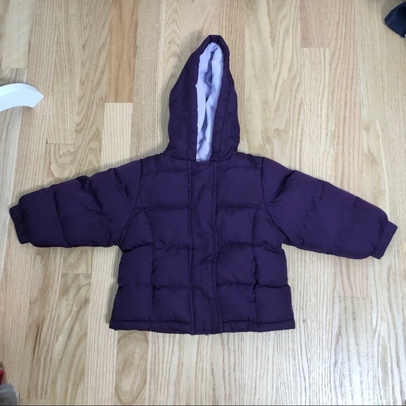Circo Purple Puffer Hooded Coat Sz 12 mos Jacket - Picture 1 of 5